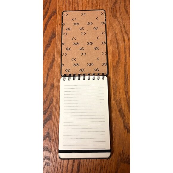 Rae Dunn Signature Collection Top Spiral Notepad 192 Lined Pages & Elastic Band - Picture 4 of 6